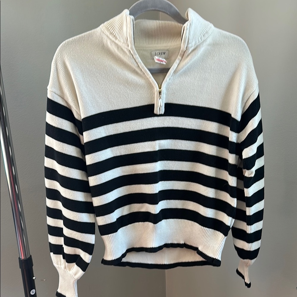 JCREW Black and White Striped Women's Sweater